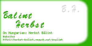 balint herbst business card