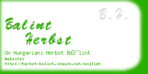 balint herbst business card